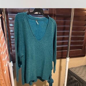 Anthropologie Teal Knit Top